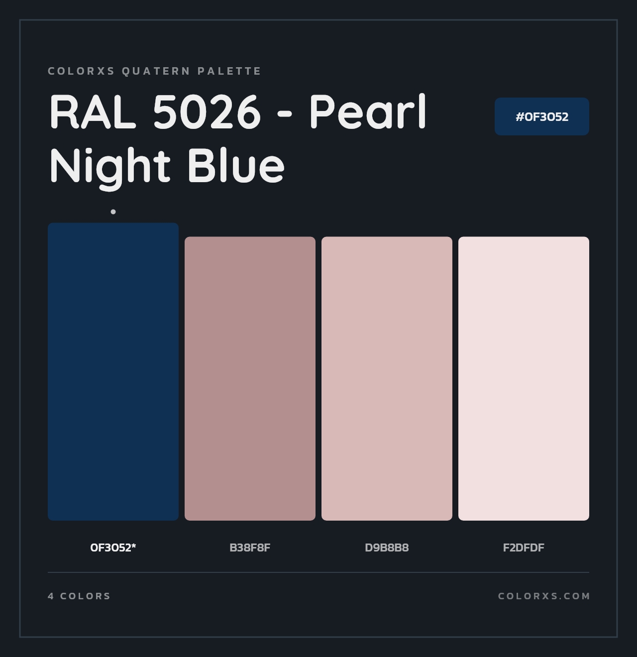 RAL 5026 - Pearl Night Blue - Colorxs Quad Palette