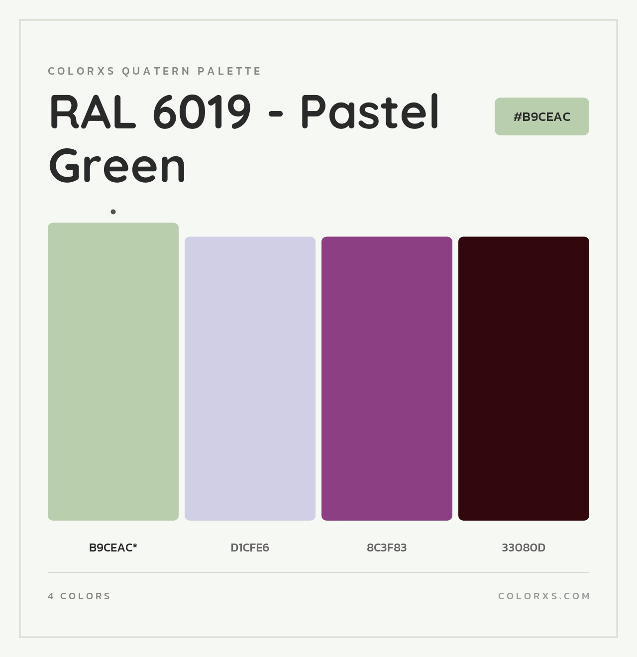 RAL 6019 - Pastel Green - Colorxs Quad Palette