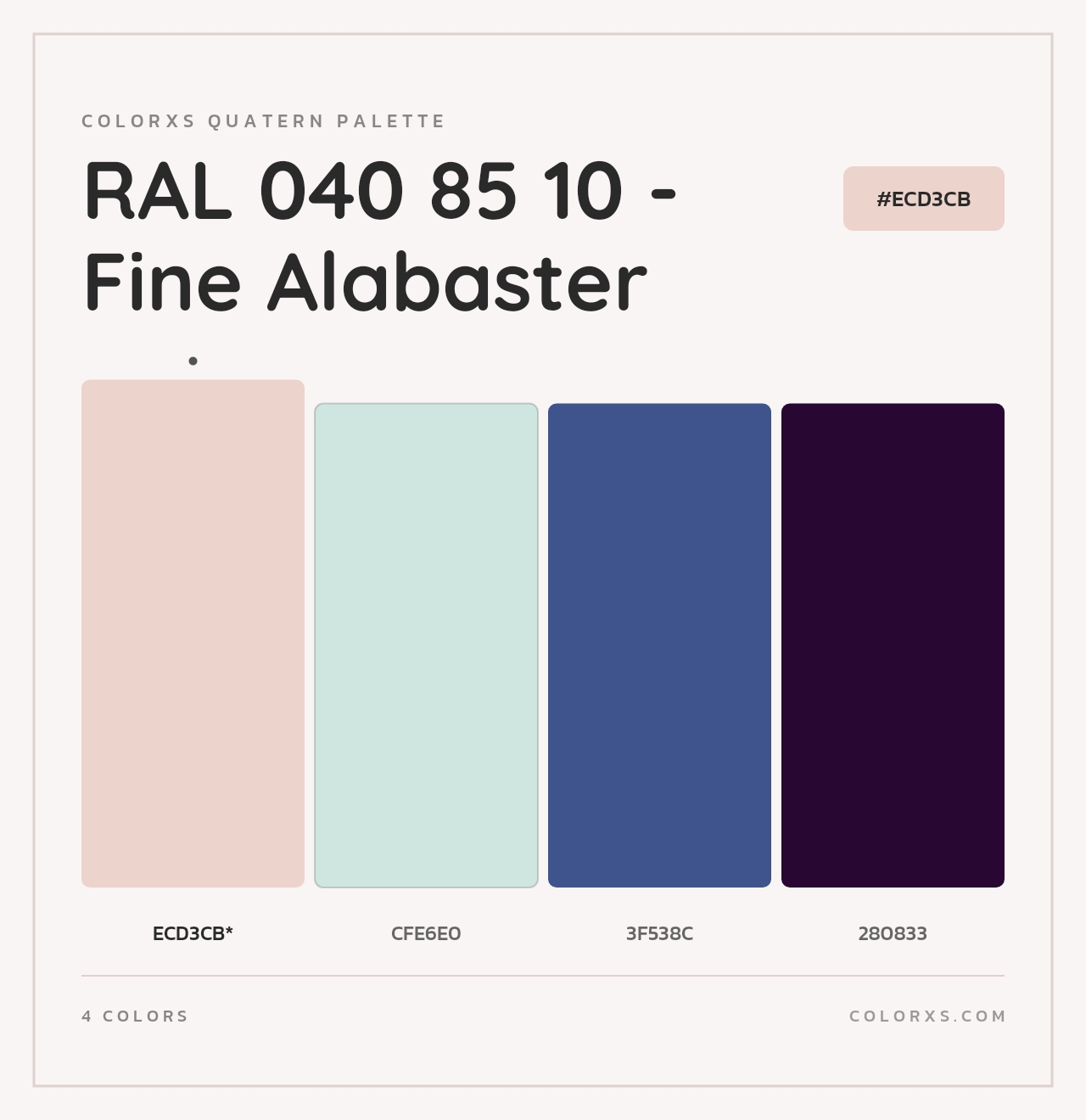 RAL 040 85 10 - Fine Alabaster - Colorxs Quad Palette