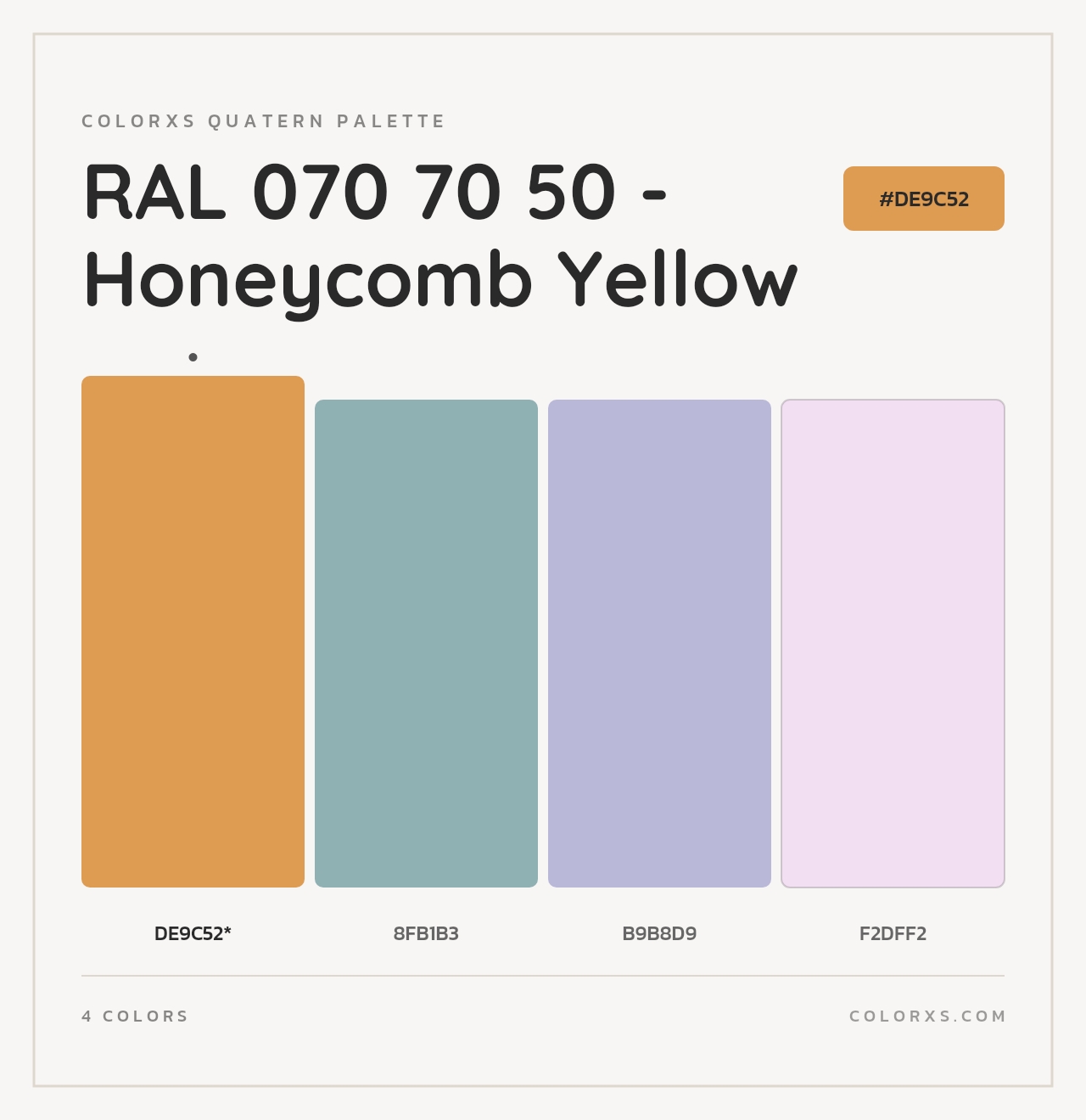 RAL 070 70 50 - Honeycomb Yellow - Colorxs Quad Palette