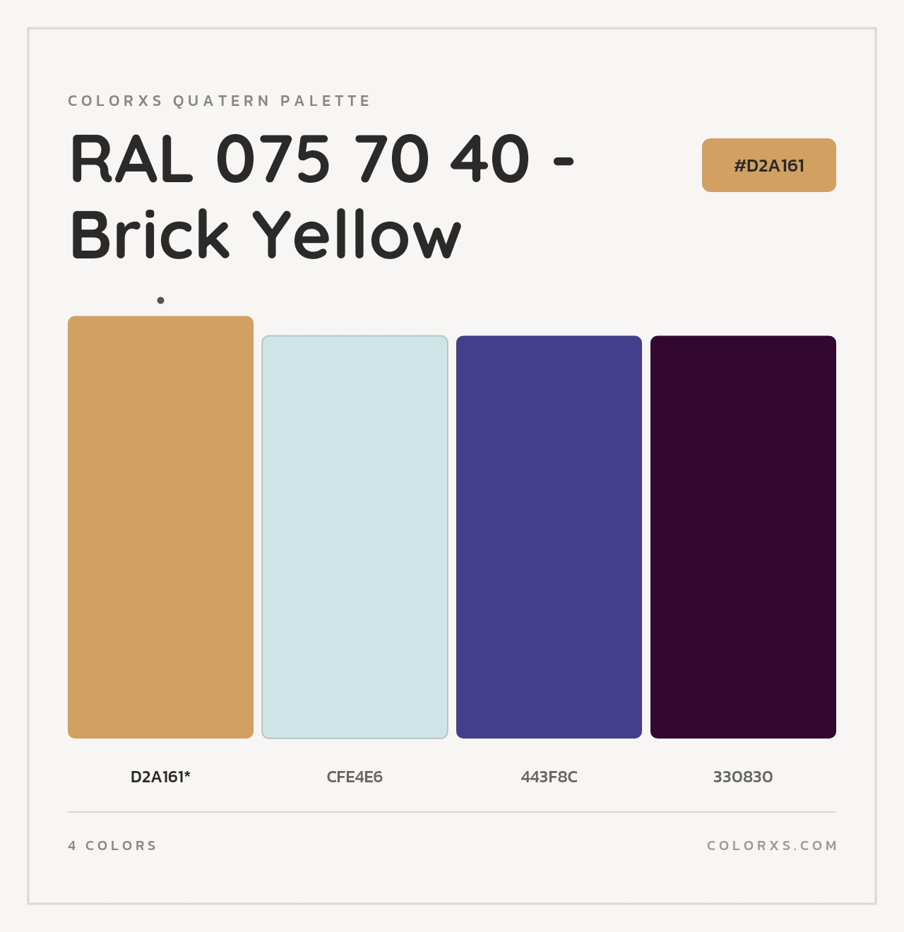 RAL 075 70 40 - Brick Yellow - Colorxs Quad Palette