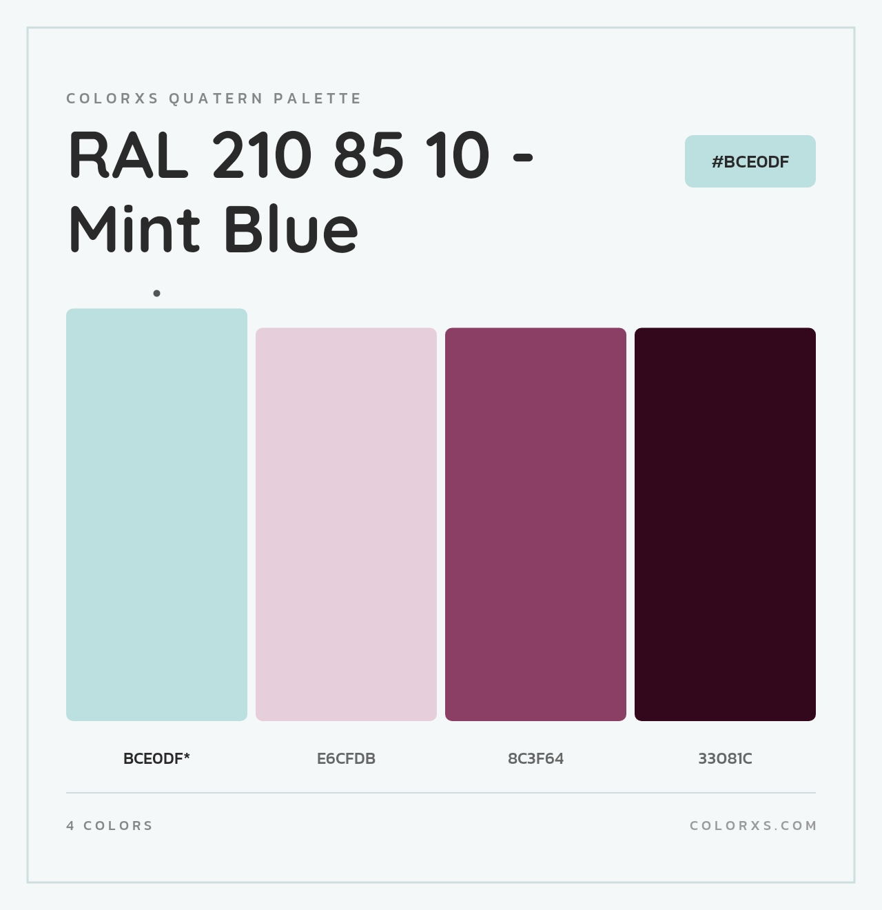 RAL 210 85 10 - Mint Blue - Colorxs Quad Palette