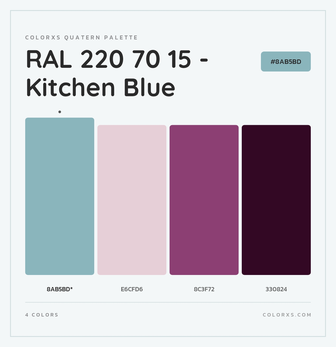 RAL 220 70 15 - Kitchen Blue - Colorxs Quad Palette