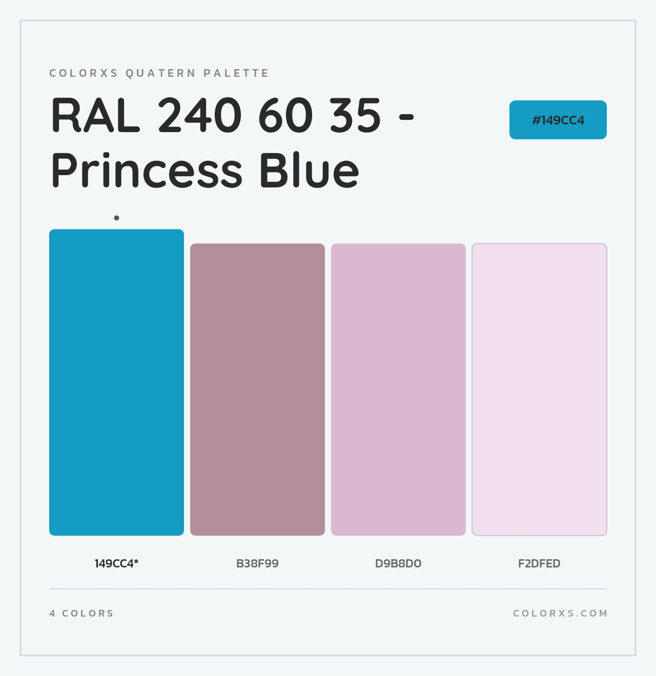 RAL 240 60 35 - Princess Blue - Colorxs Quad Palette