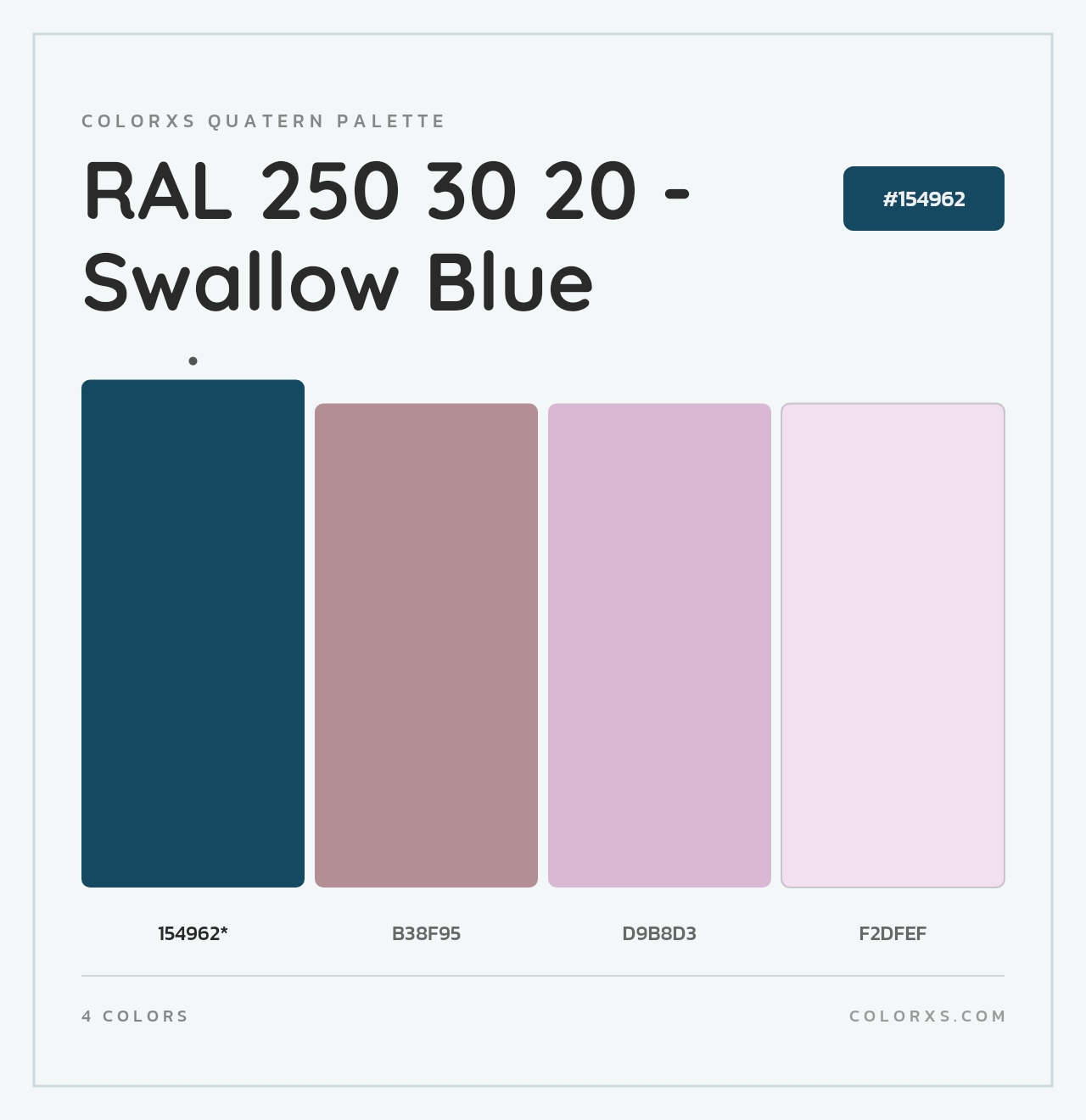 RAL 250 30 20 - Swallow Blue - Colorxs Quad Palette