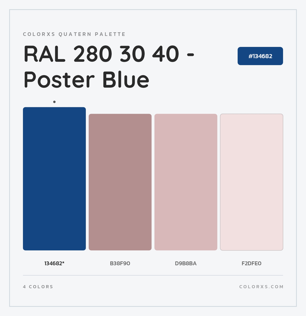 RAL 280 30 40 - Poster Blue - Colorxs Quad Palette