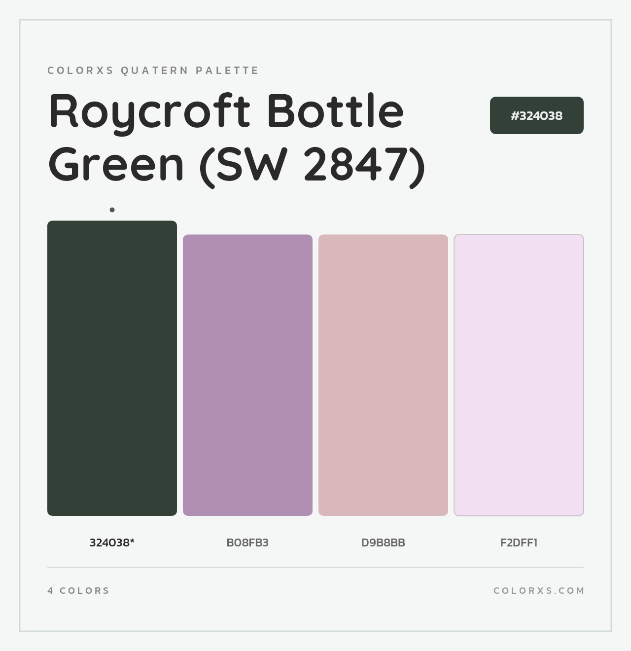 Roycroft Bottle Green (SW 2847) - Colorxs Quad Palette
