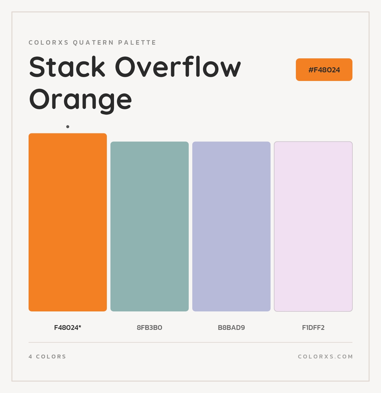 Stack Overflow Orange - Colorxs Quad Palette