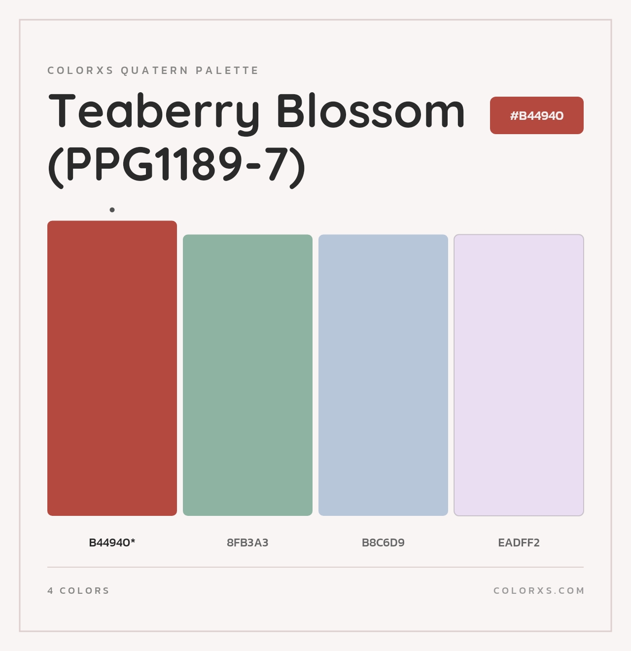 Teaberry Blossom (PPG1189-7) - Colorxs Quad Palette
