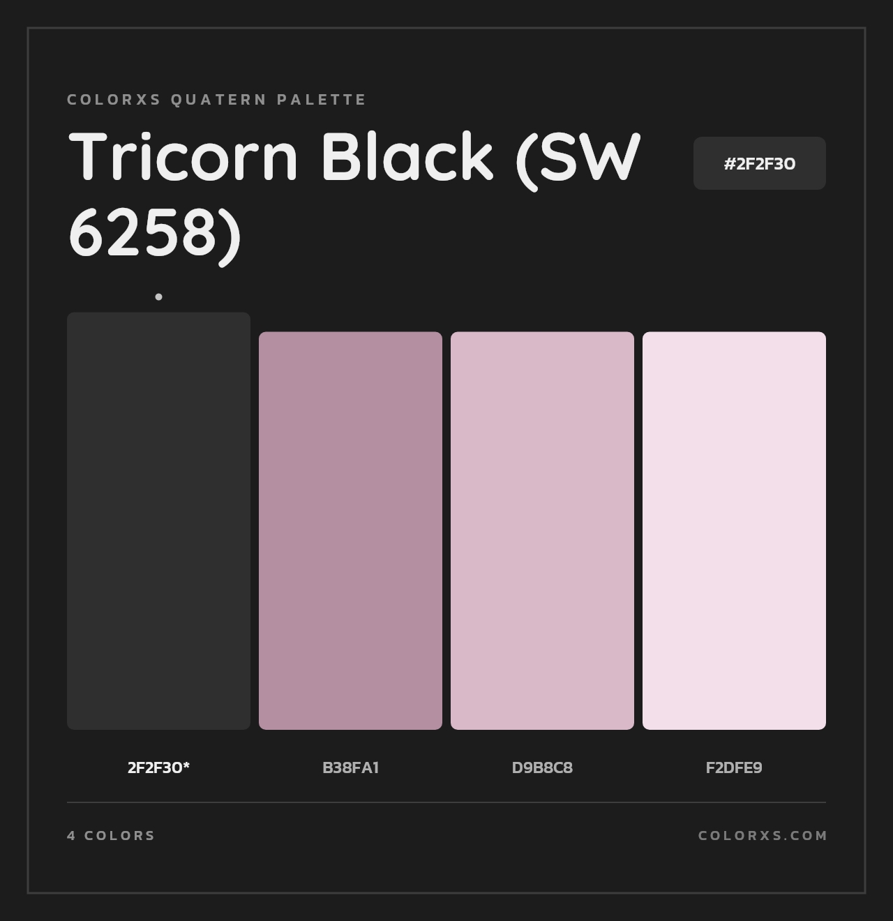 Tricorn Black (SW 6258) - Colorxs Quad Palette