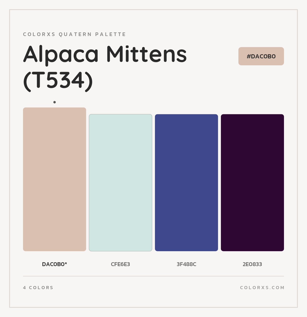 Alpaca Mittens (T534) - Colorxs Quad Palette