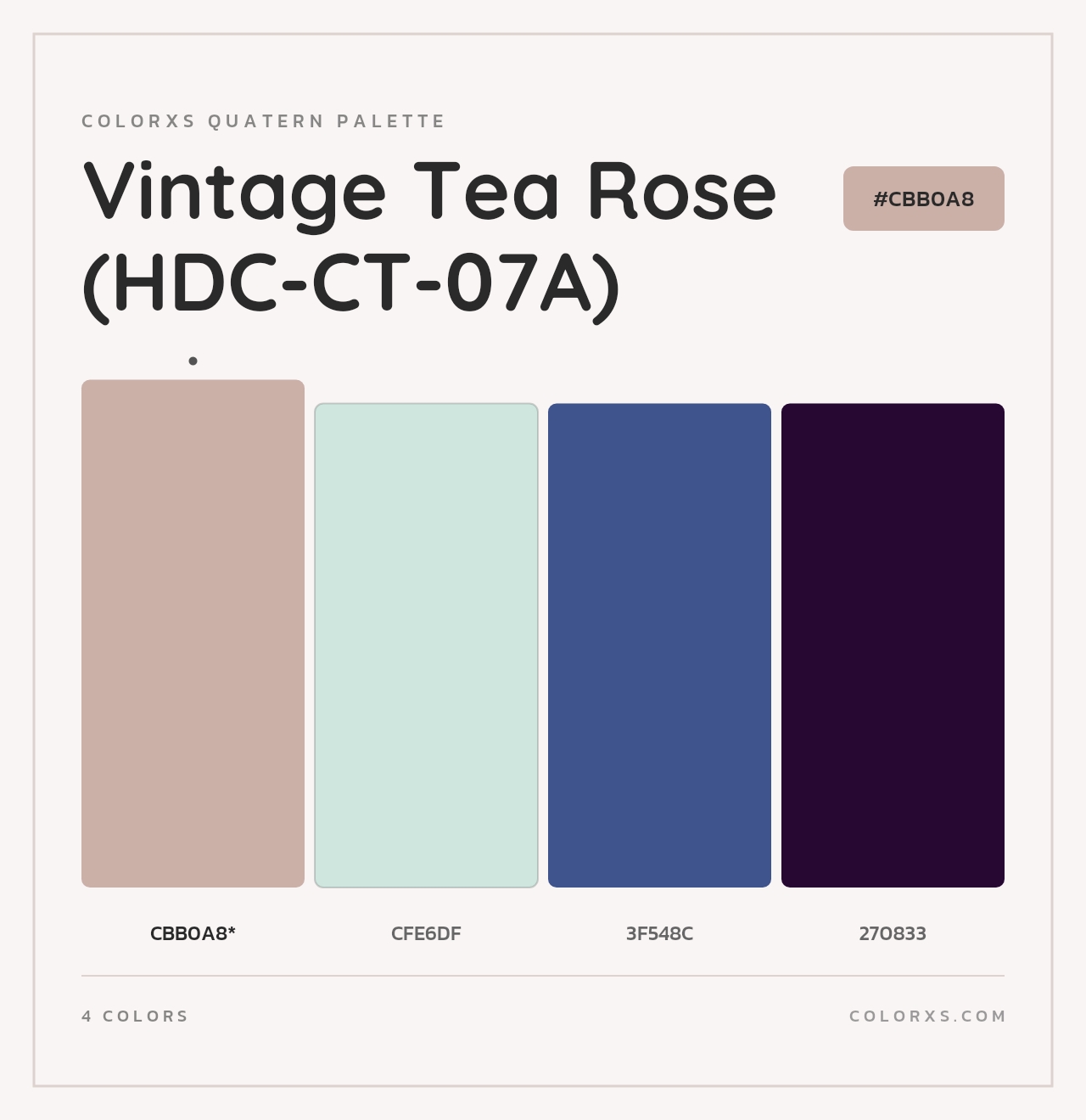 Vintage Tea Rose (HDC-CT-07A) - Colorxs Quad Palette