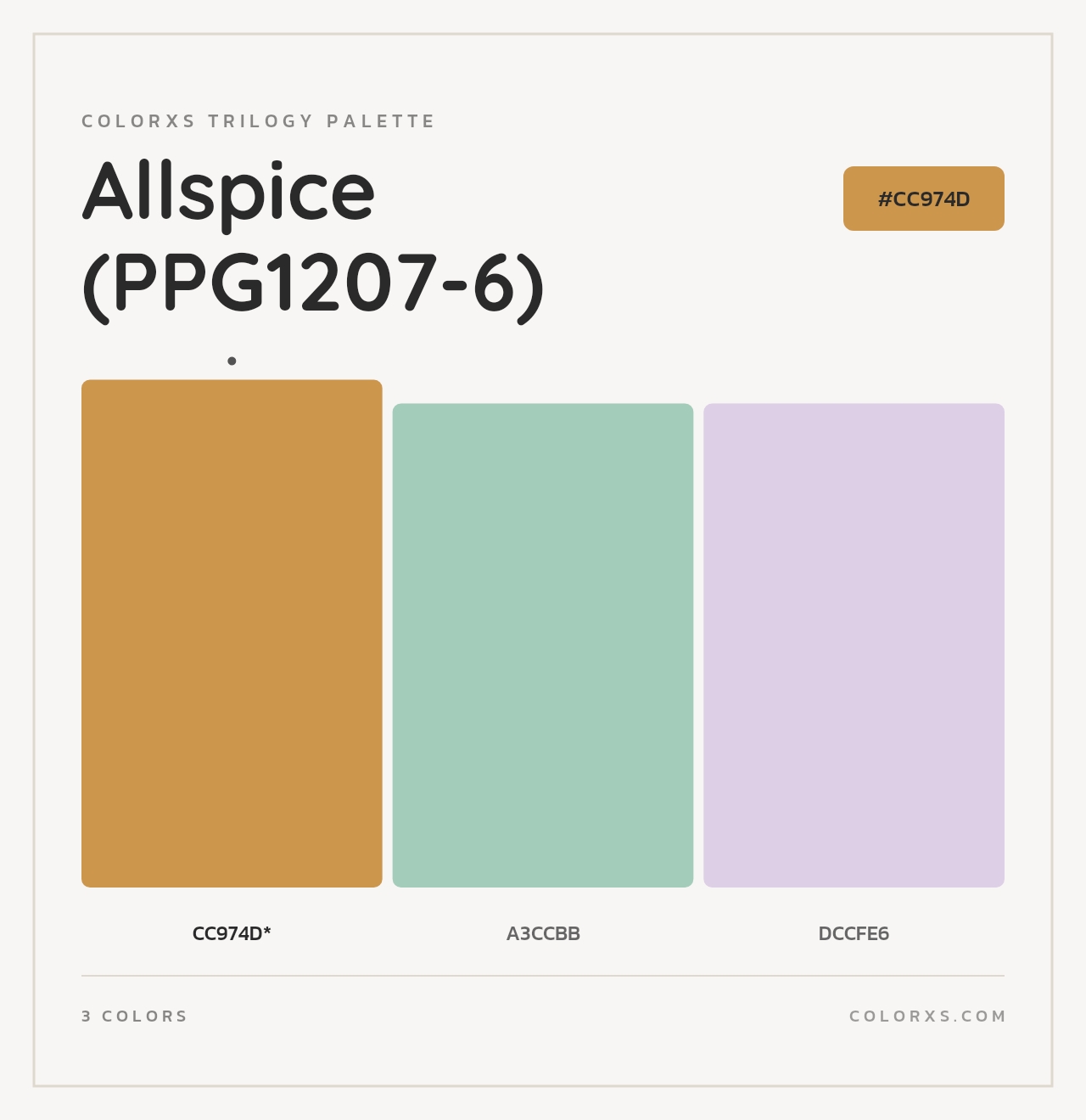 Allspice (PPG1207-6) - Colorxs Trilogy Palette