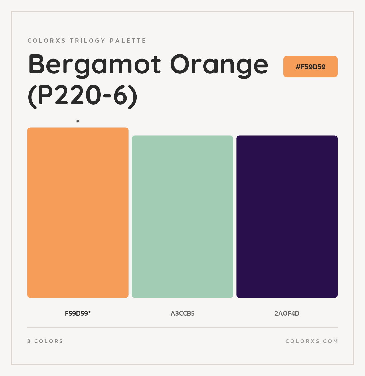 Bergamot Orange (P220-6) - Colorxs Trilogy Palette