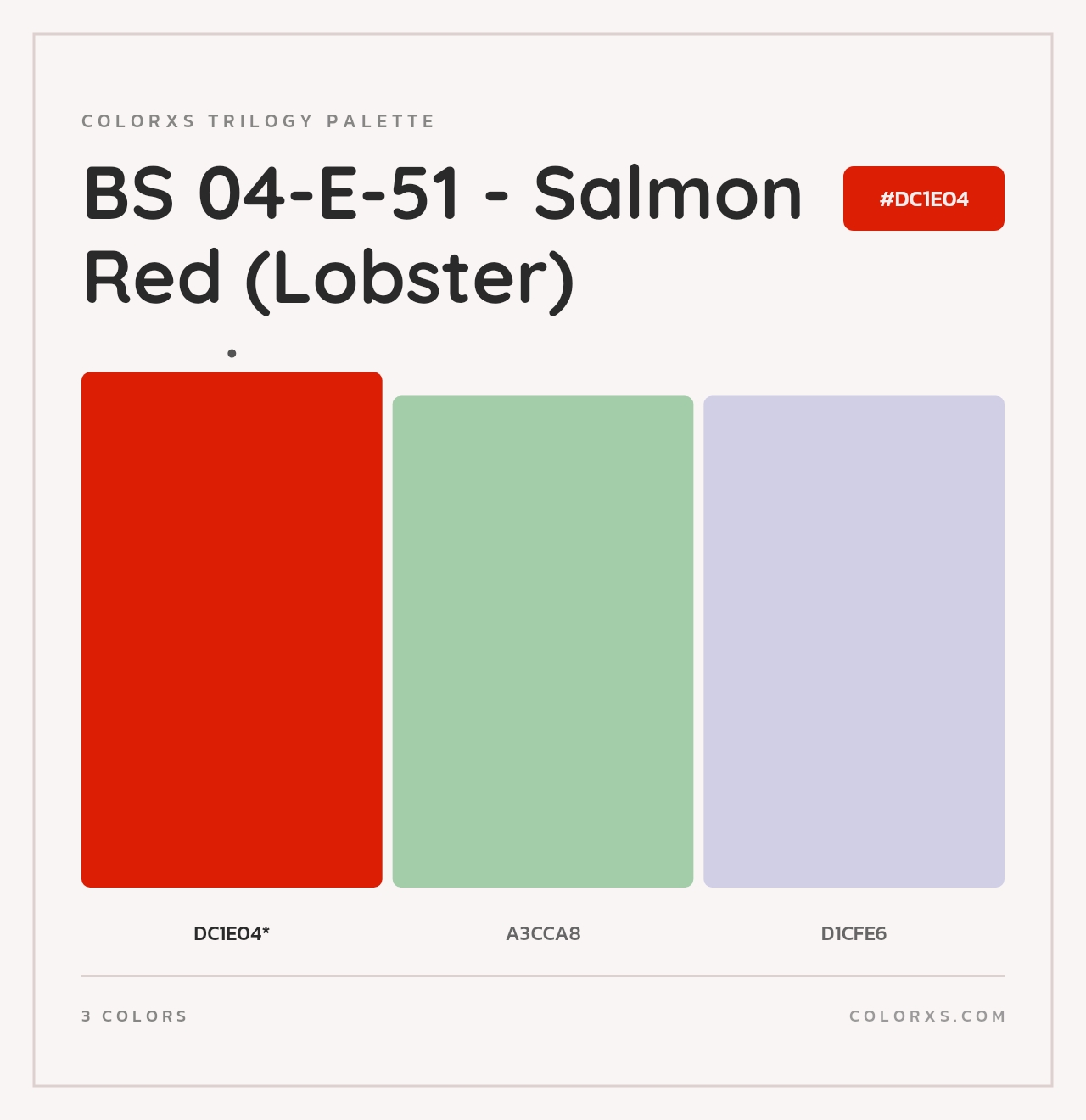BS 04-E-51 - Salmon Red (Lobster) - Colorxs Trilogy Palette