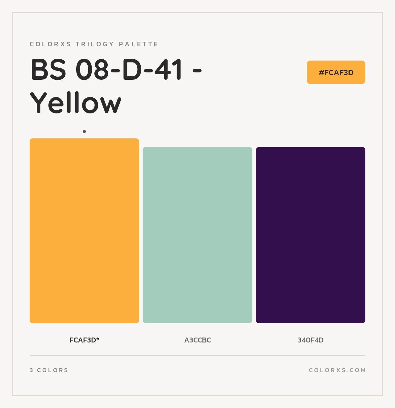 BS 08-D-41 - Yellow - Colorxs Trilogy Palette