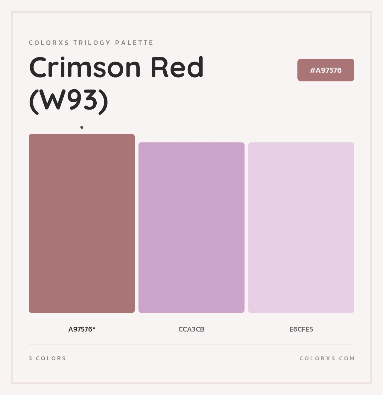 Crimson Red (W93) - Colorxs Trilogy Palette