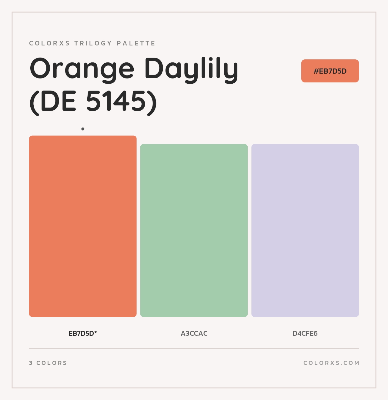 Orange Daylily (DE 5145) - Colorxs Trilogy Palette