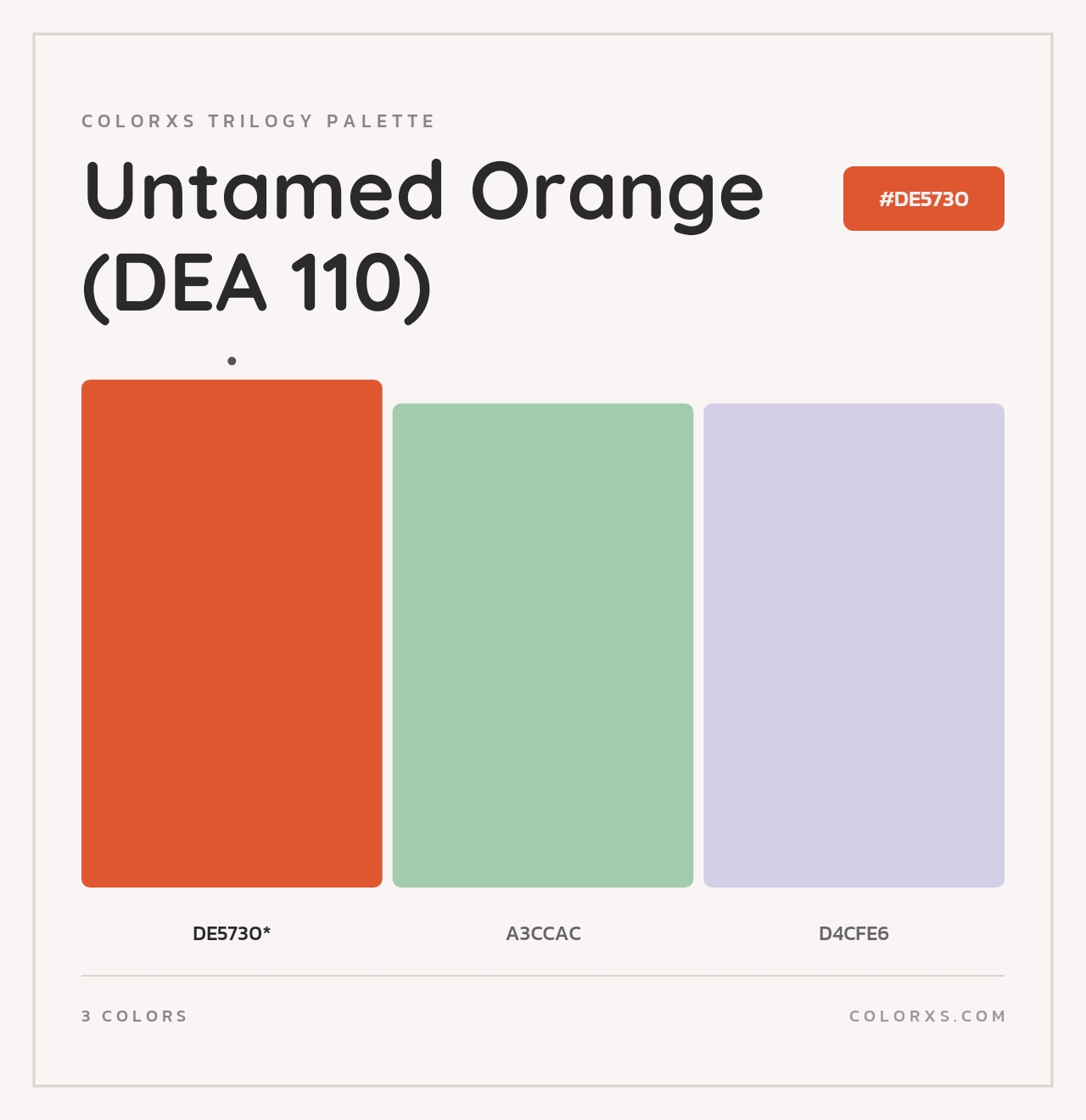 Untamed Orange (DEA 110) - Colorxs Trilogy Palette