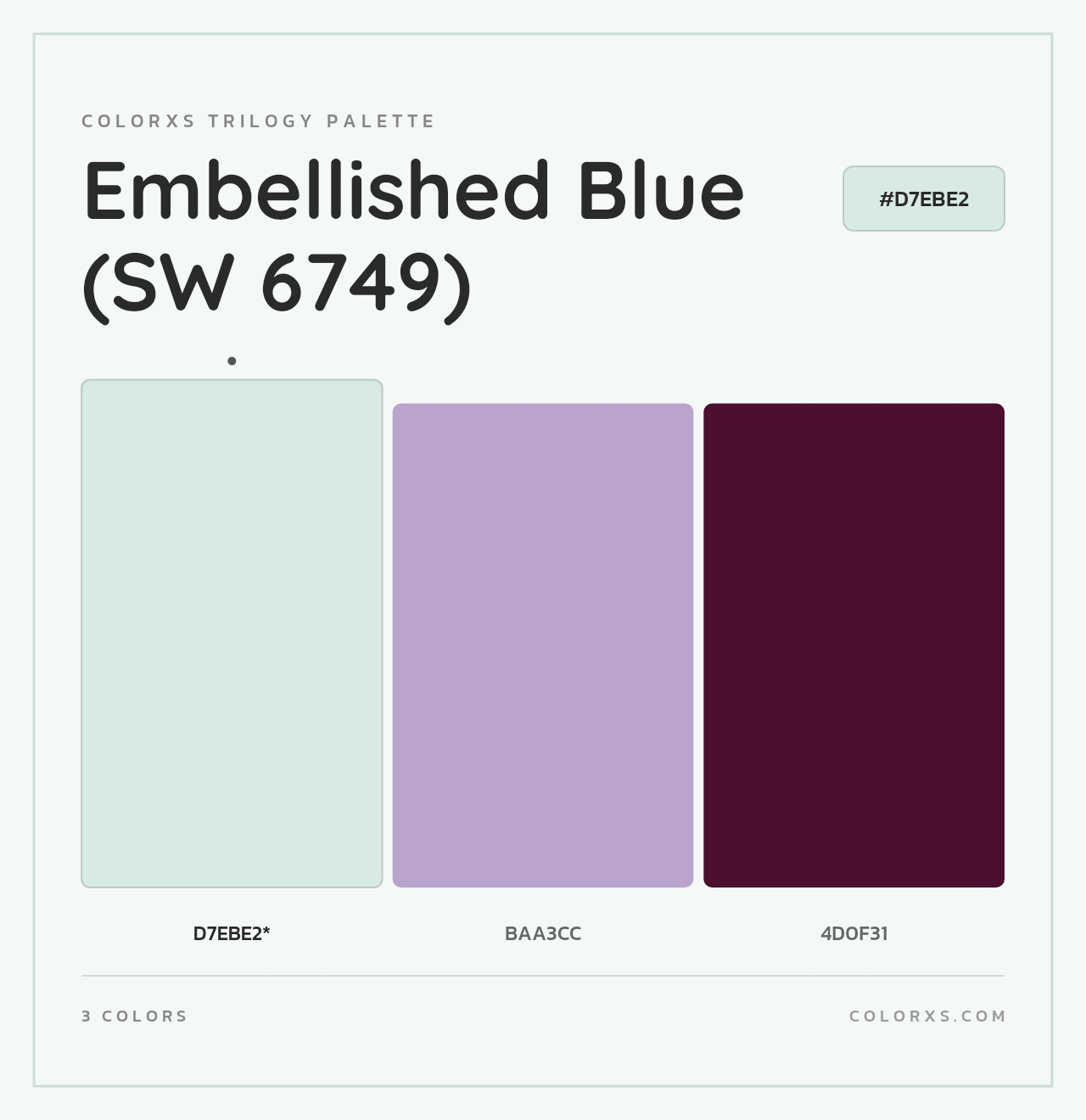 Embellished Blue (SW 6749) - Colorxs Trilogy Palette