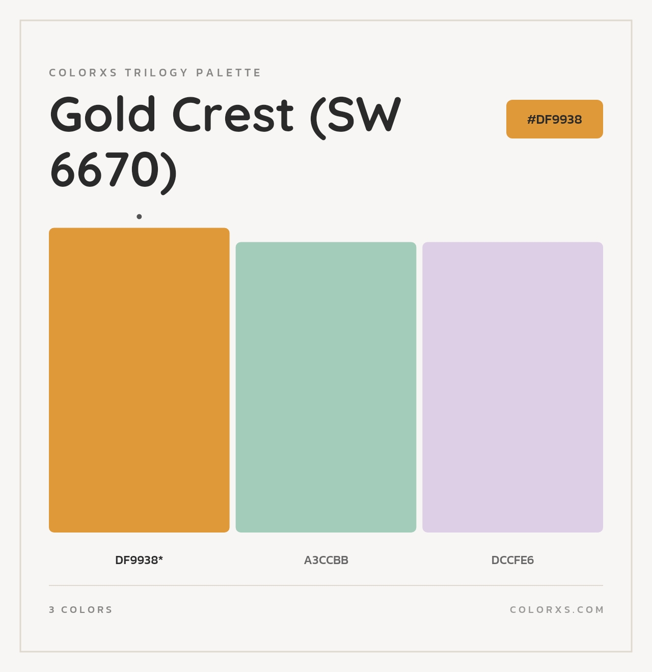 Gold Crest (SW 6670) - Colorxs Trilogy Palette