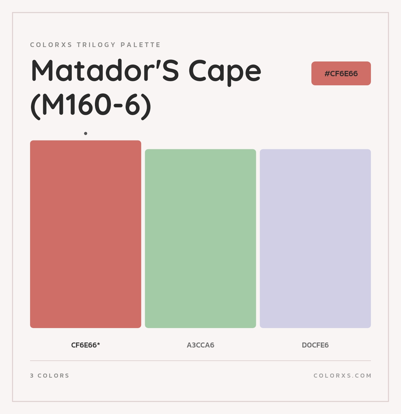 Matador'S Cape (M160-6) - Colorxs Trilogy Palette