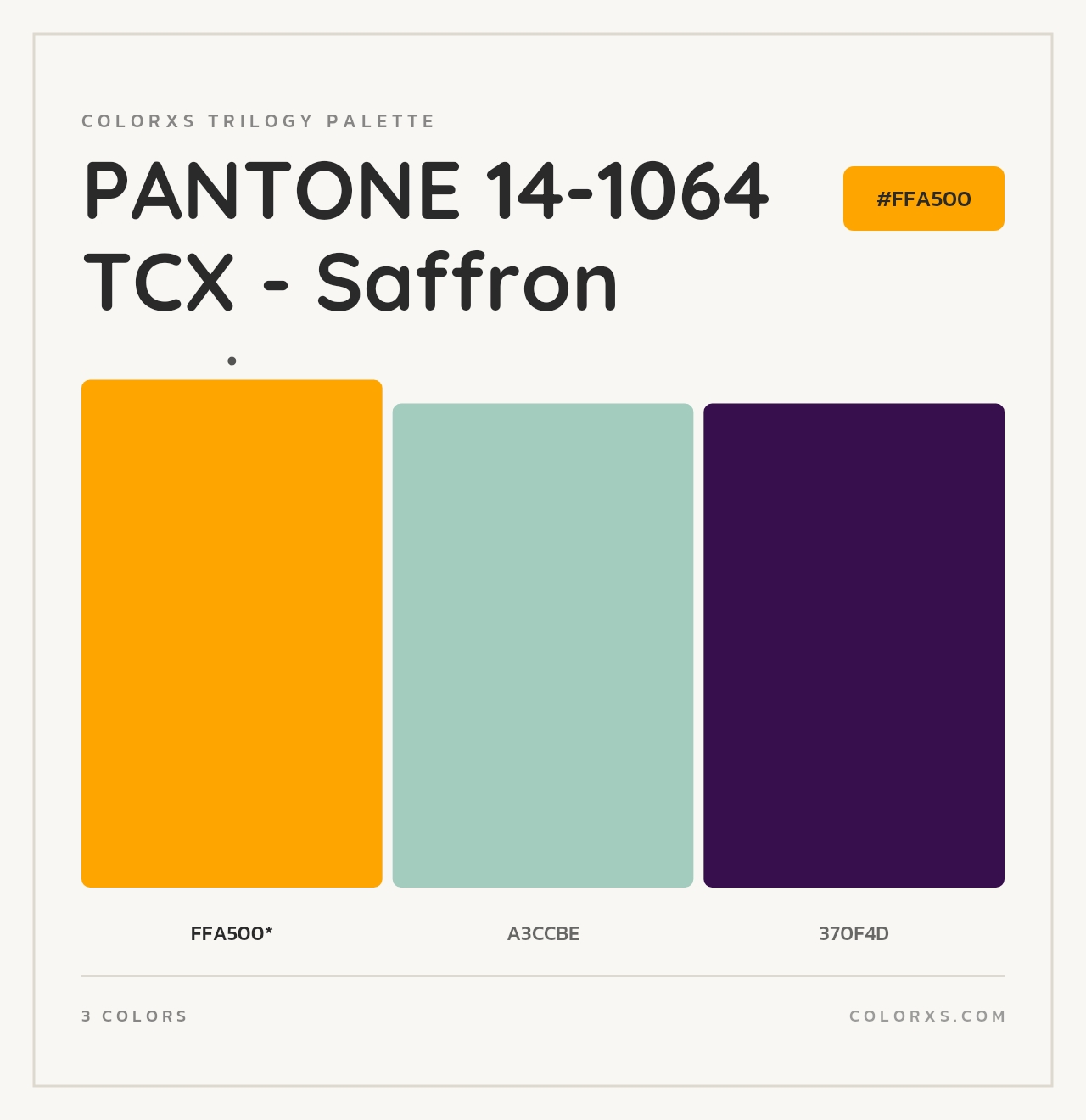 PANTONE 14-1064 TCX - Saffron - Colorxs Trilogy Palette