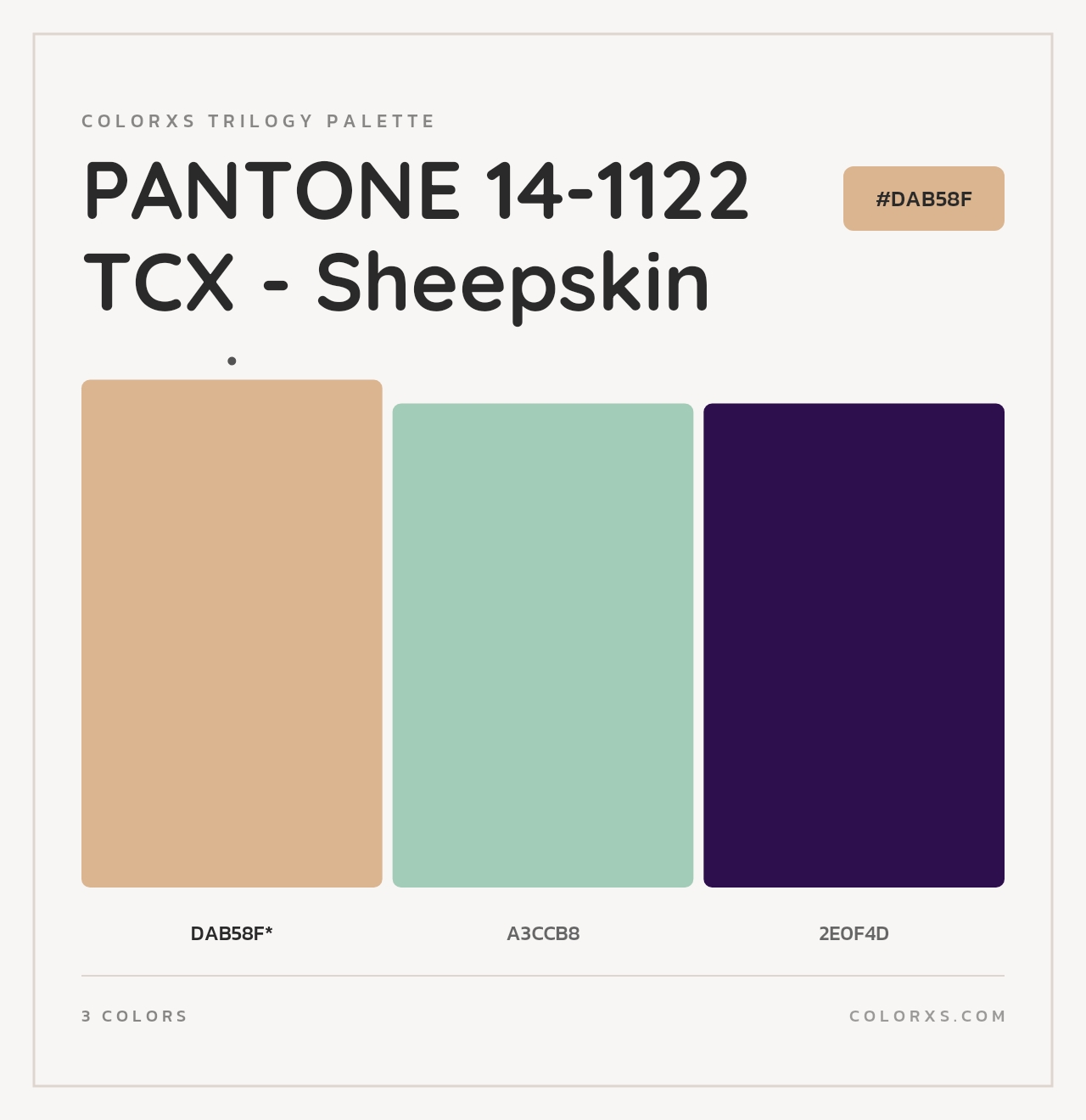 PANTONE 14-1122 TCX - Sheepskin - Colorxs Trilogy Palette