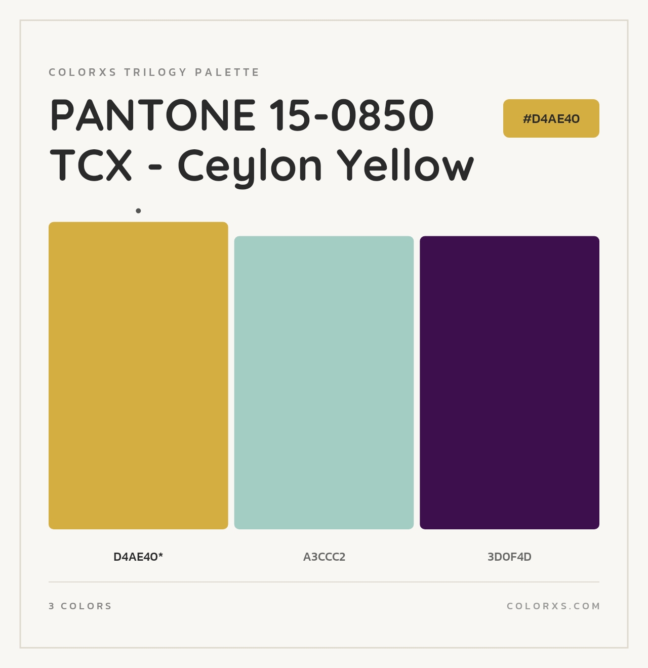 PANTONE 15-0850 TCX - Ceylon Yellow - Colorxs Trilogy Palette