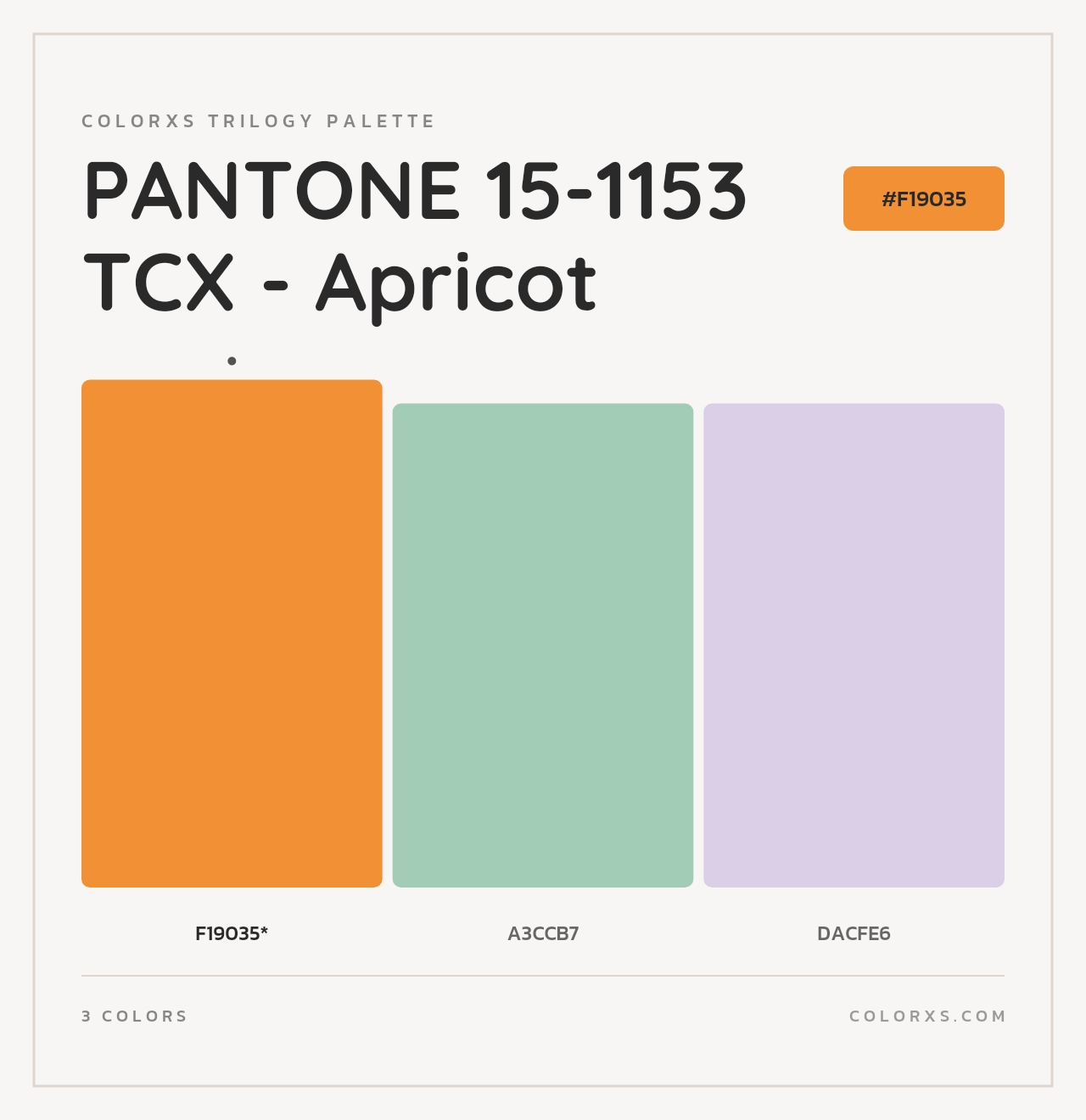 PANTONE 15-1153 TCX - Apricot - Colorxs Trilogy Palette