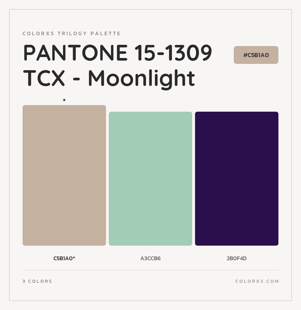 PANTONE 15-1309 TCX - Moonlight - Colorxs Trilogy Palette