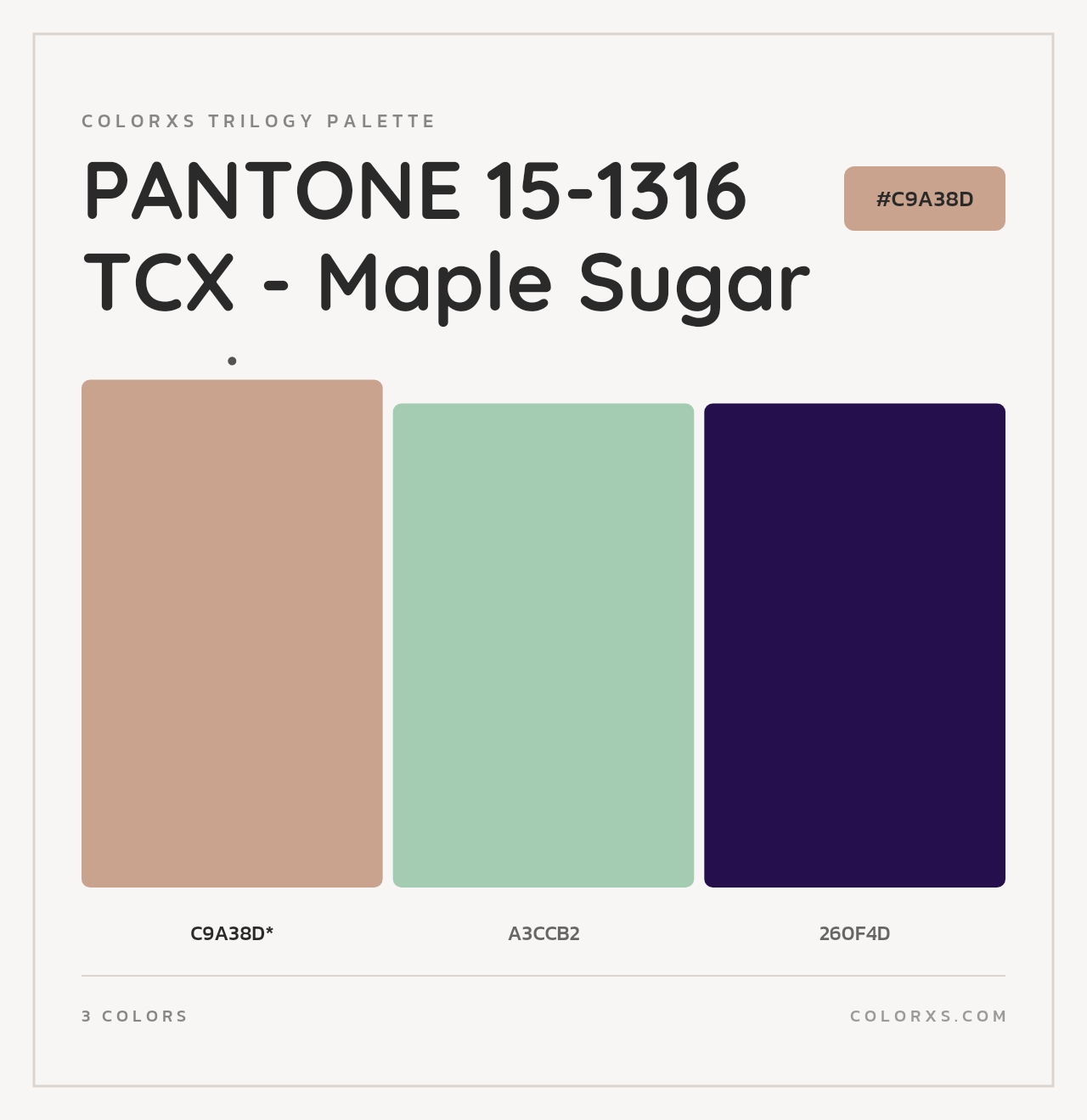 PANTONE 15-1316 TCX - Maple Sugar - Colorxs Trilogy Palette