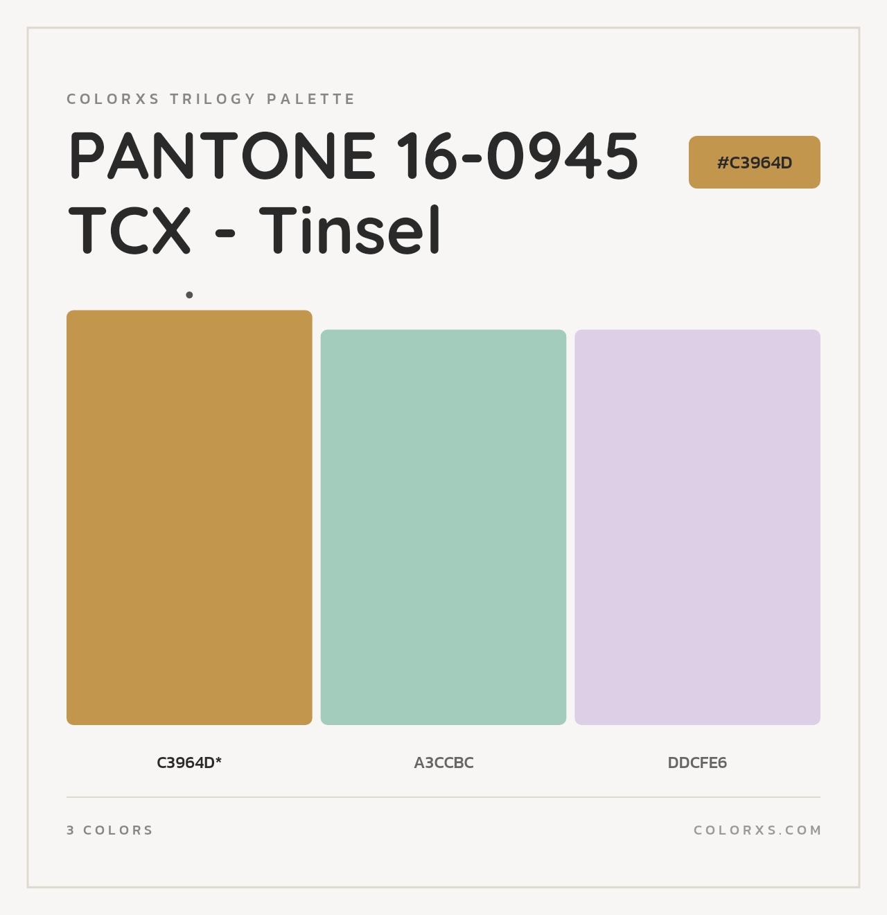 PANTONE 16-0945 TCX - Tinsel - Colorxs Trilogy Palette