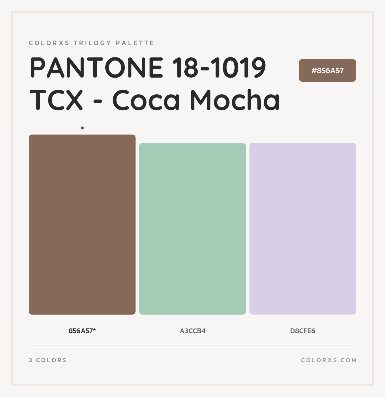 PANTONE 18-1019 TCX - Coca Mocha - Colorxs Trilogy Palette