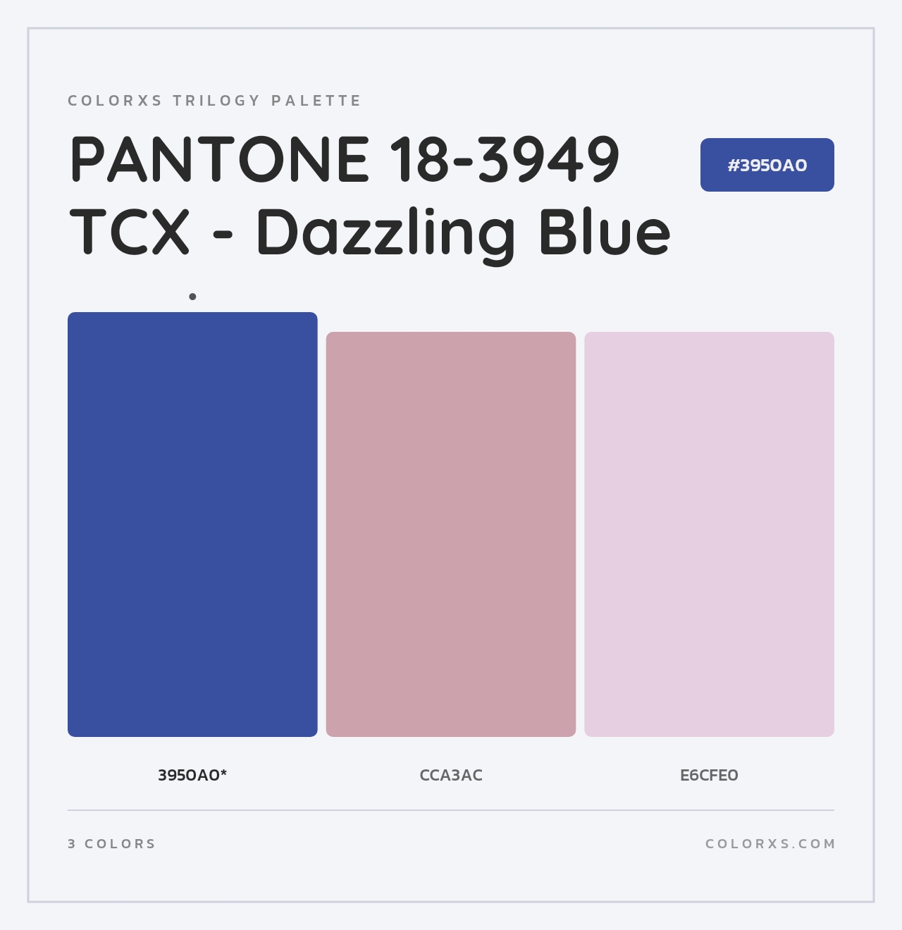 PANTONE 18-3949 TCX - Dazzling Blue - Colorxs Trilogy Palette