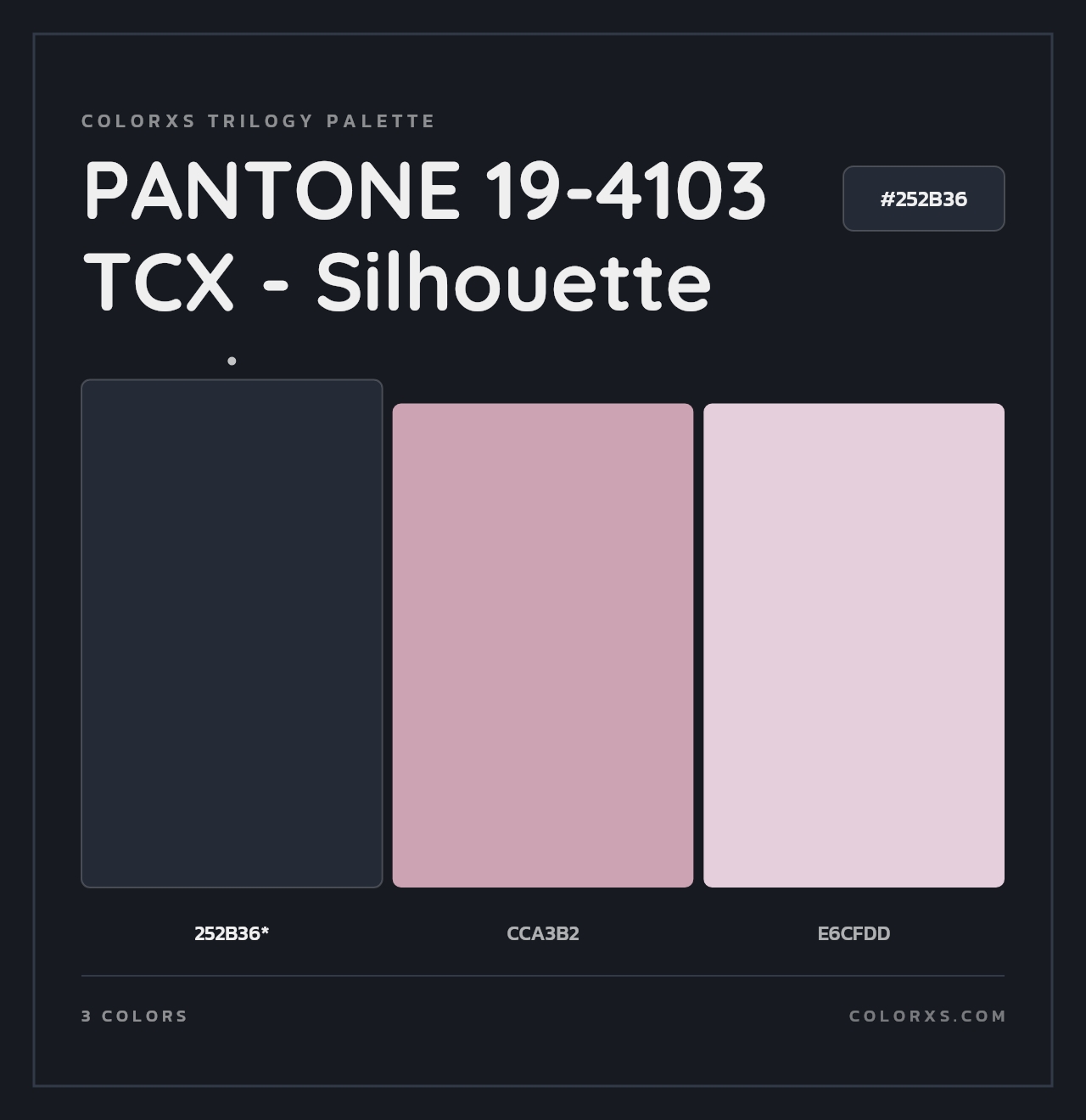 PANTONE 19-4103 TCX - Silhouette - Colorxs Trilogy Palette