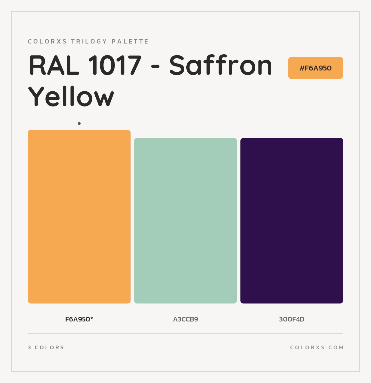 RAL 1017 - Saffron Yellow - Colorxs Trilogy Palette