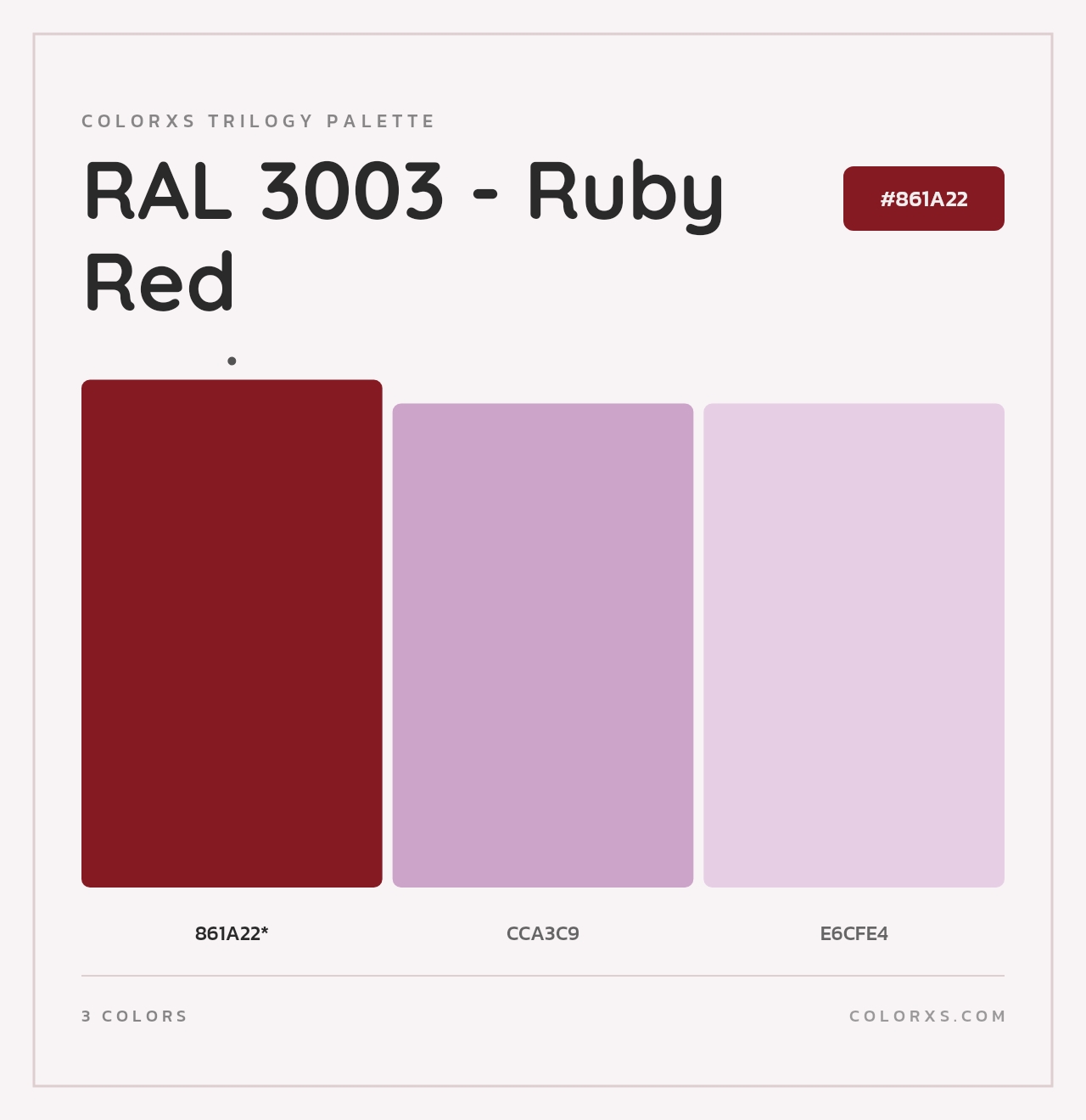RAL 3003 - Ruby Red - Colorxs Trilogy Palette