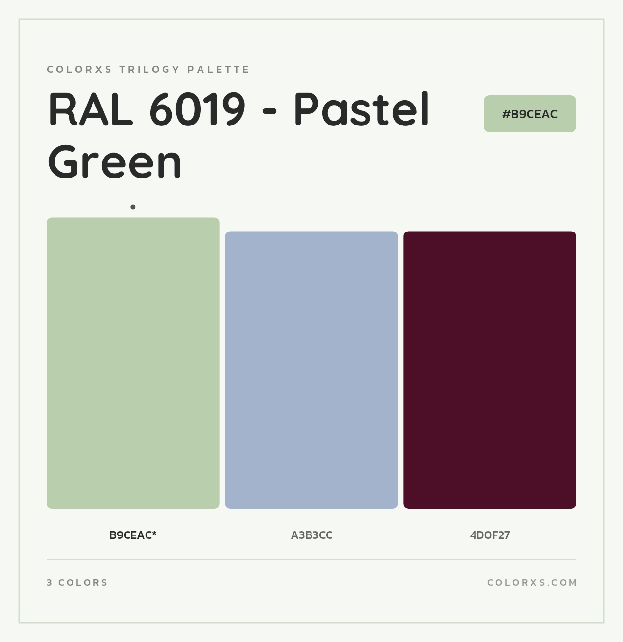 RAL 6019 - Pastel Green - Colorxs Trilogy Palette