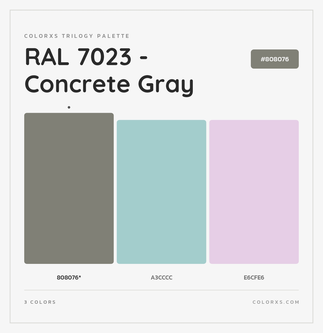 RAL 7023 - Concrete Gray - Colorxs Trilogy Palette