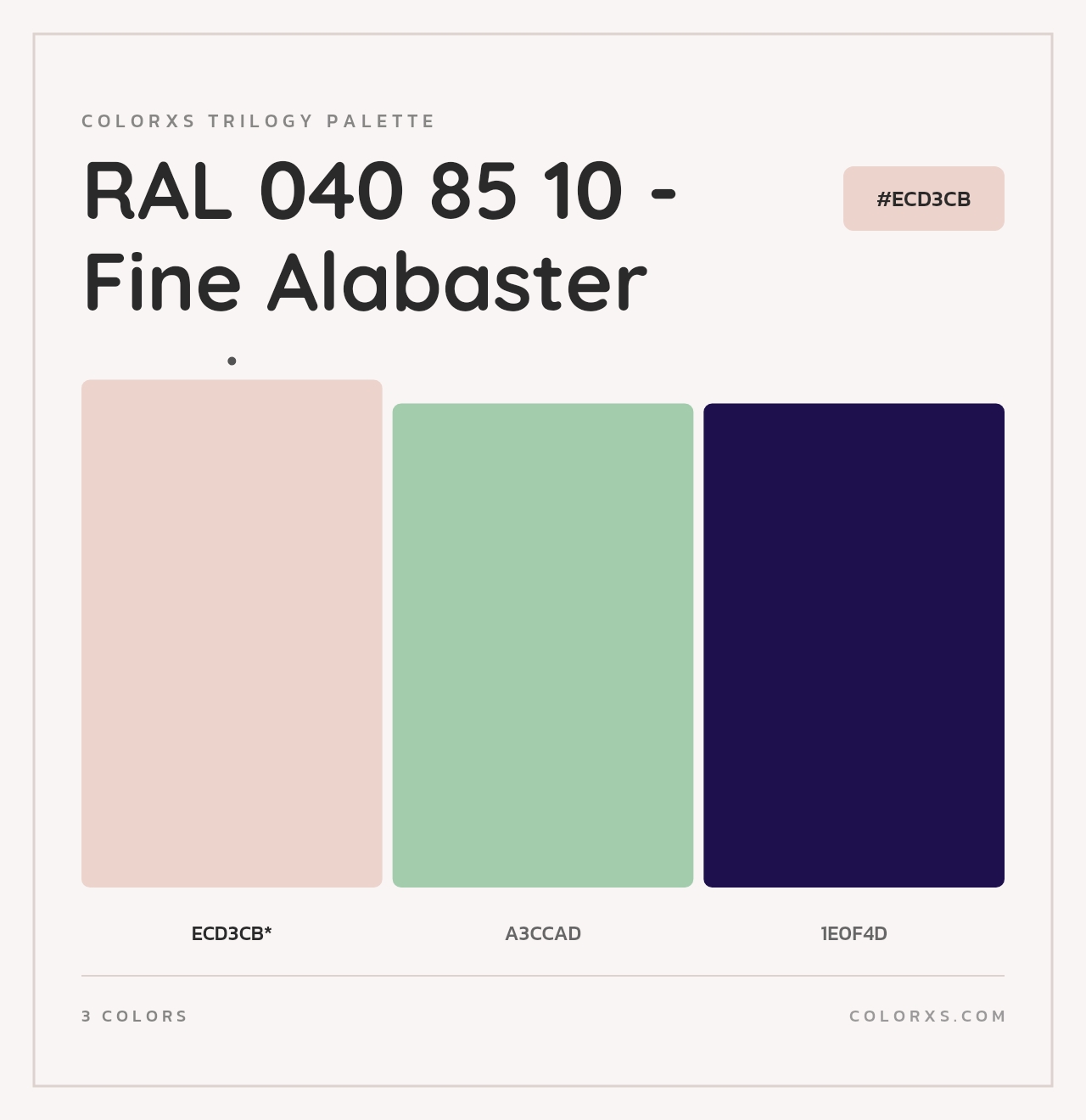 RAL 040 85 10 - Fine Alabaster - Colorxs Trilogy Palette