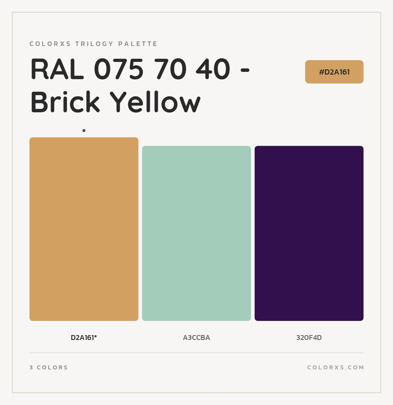 RAL 075 70 40 - Brick Yellow - Colorxs Trilogy Palette