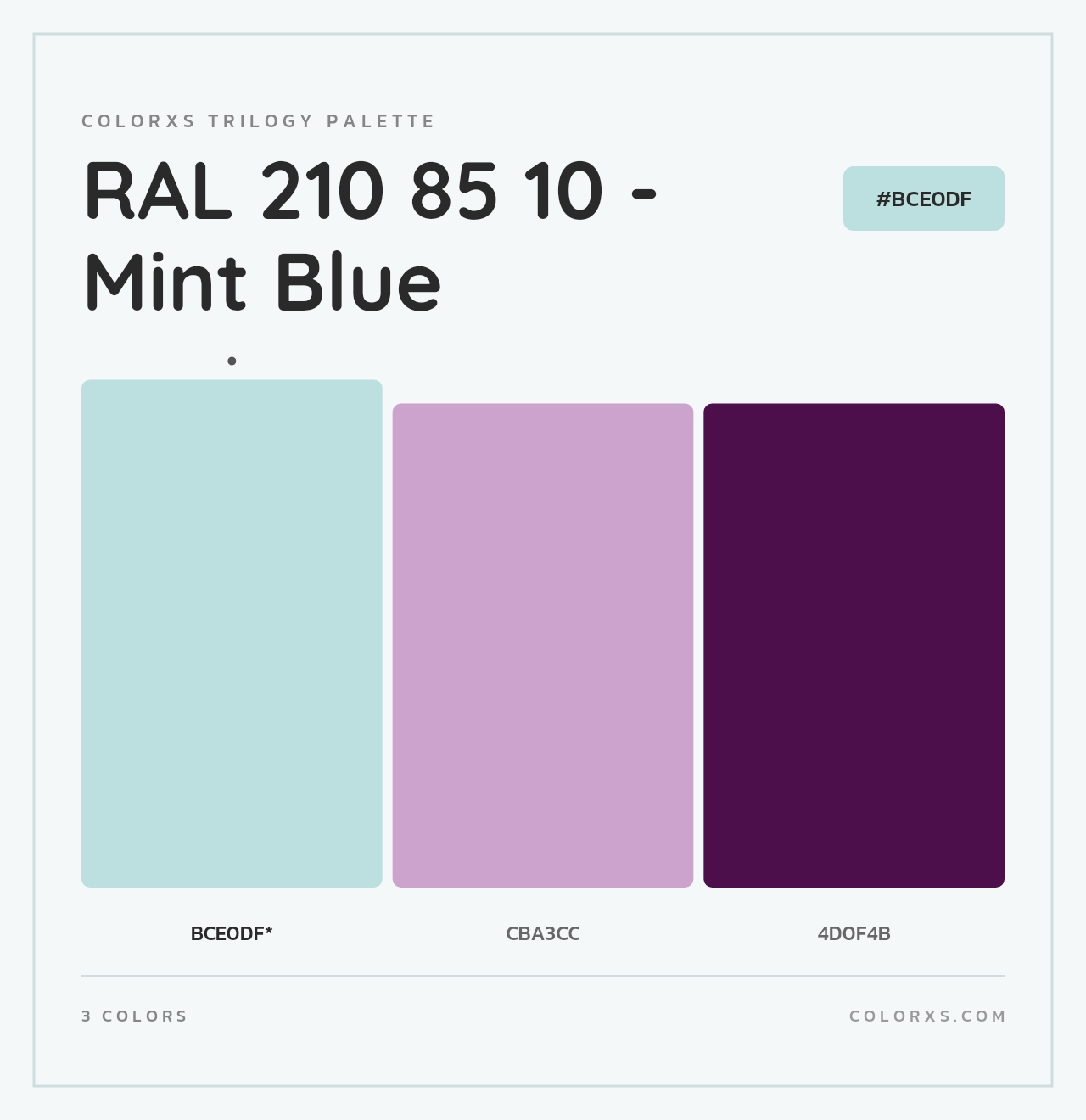 RAL 210 85 10 - Mint Blue - Colorxs Trilogy Palette