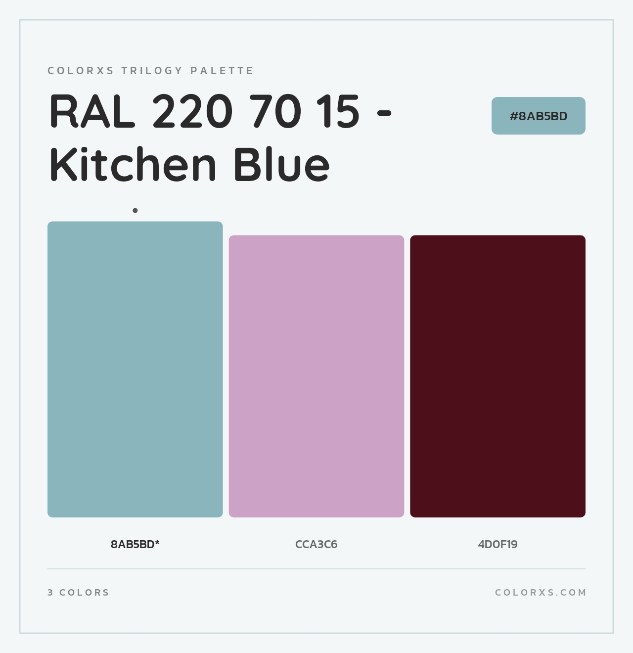 RAL 220 70 15 - Kitchen Blue - Colorxs Trilogy Palette