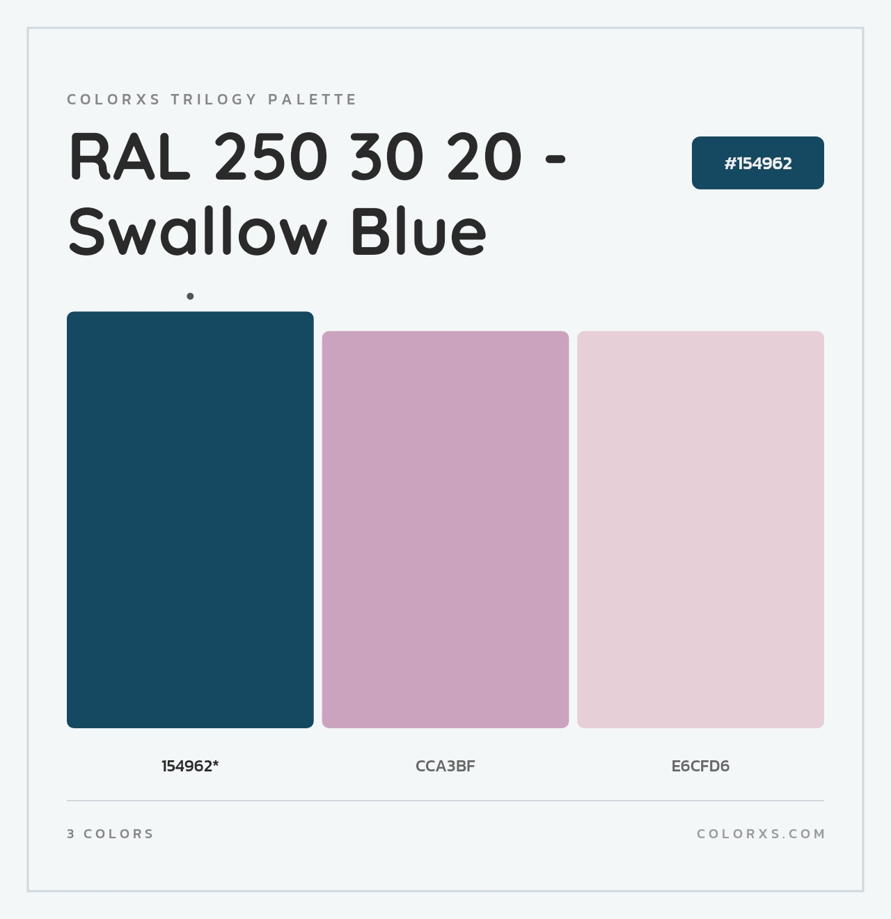 RAL 250 30 20 - Swallow Blue - Colorxs Trilogy Palette
