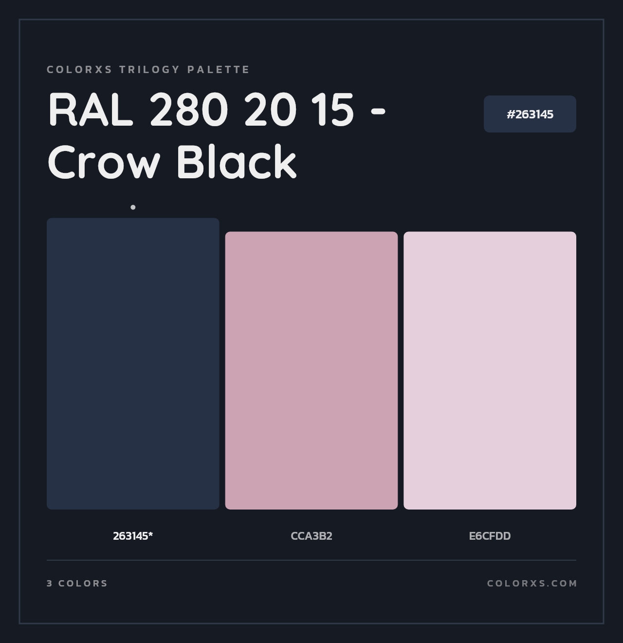 RAL 280 20 15 - Crow Black - Colorxs Trilogy Palette