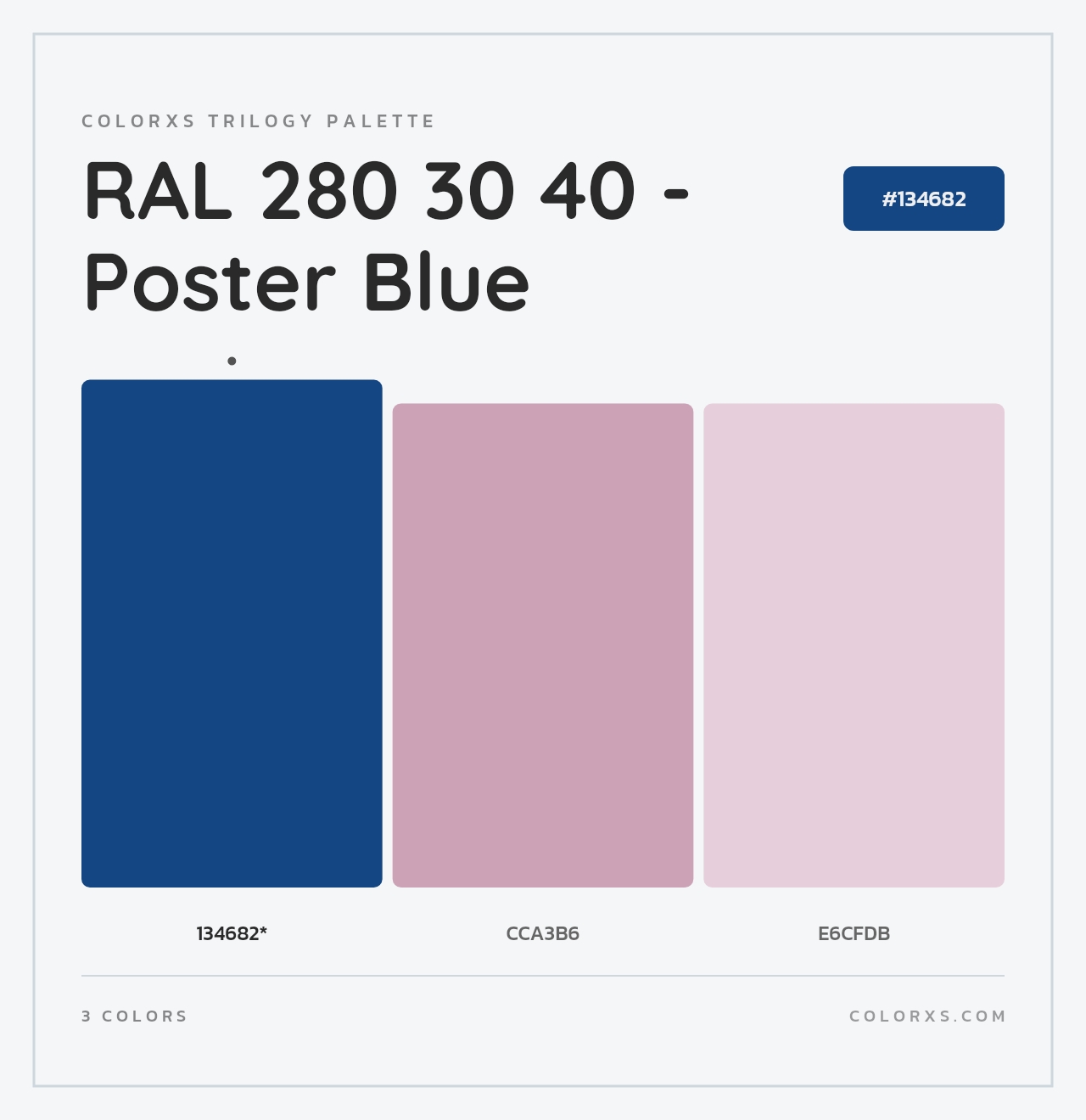 RAL 280 30 40 - Poster Blue - Colorxs Trilogy Palette