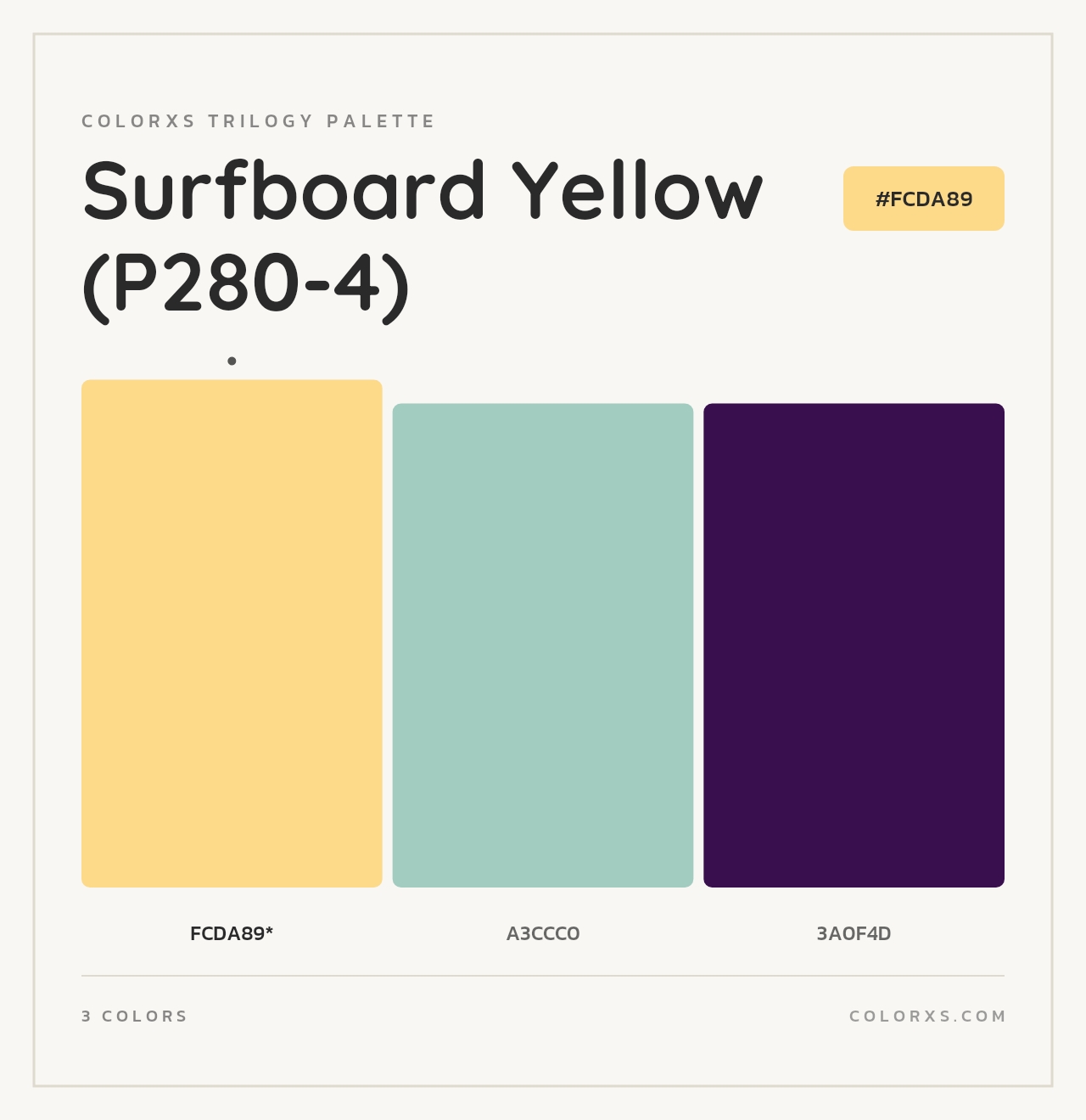 Surfboard Yellow (P280-4) - Colorxs Trilogy Palette