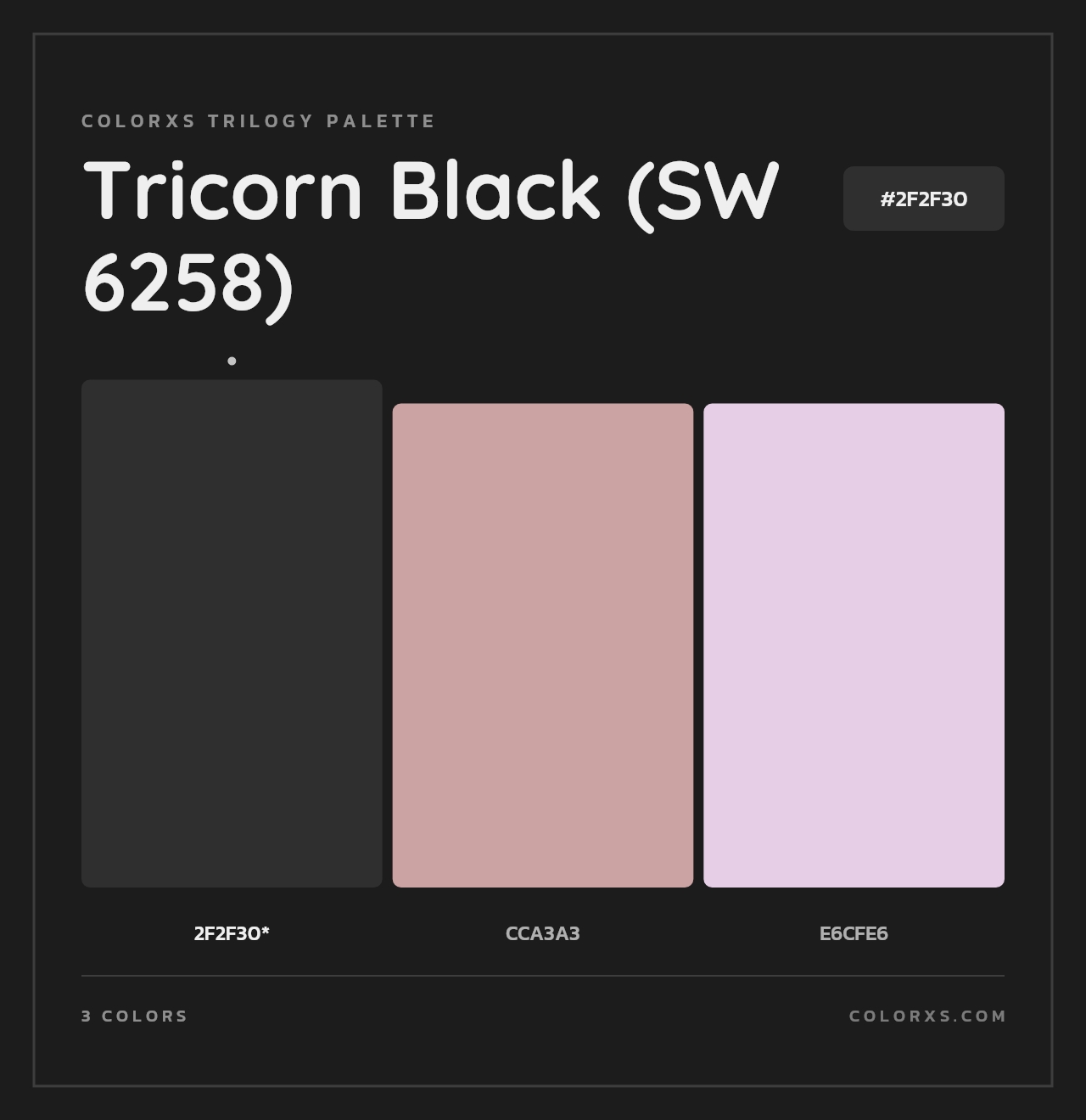 Tricorn Black (SW 6258) - Colorxs Trilogy Palette