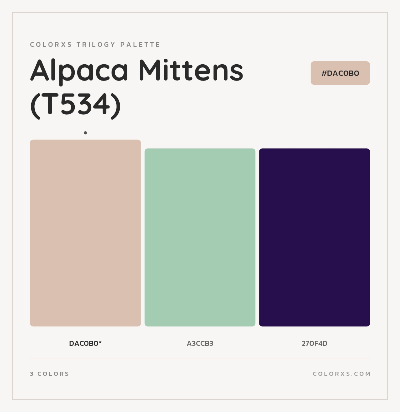 Alpaca Mittens (T534) - Colorxs Trilogy Palette